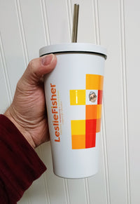 Insulated tumbler with a straw